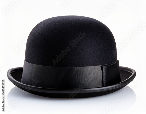 Obraz na płótnie black bowler hat front view isolated