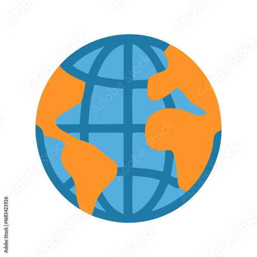 Globe Icon – World Earth Global Network Illustration