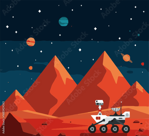 Vector image of Mars rover looks amazing 