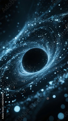Astronomical Phenomenon: Black Hole Surrounded by a Spiral of Stars and Dust