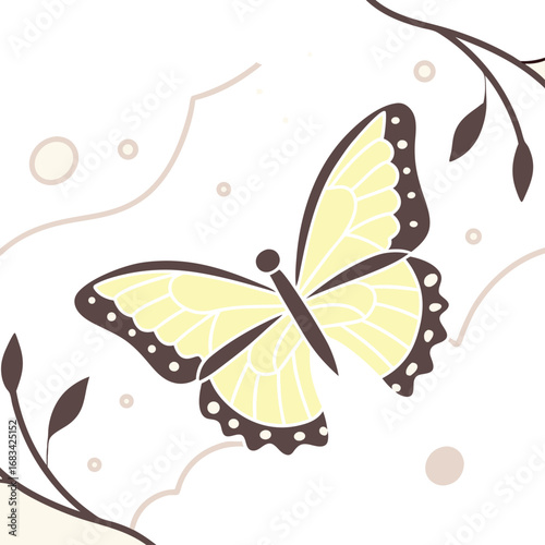 butterfly on a yellow background
