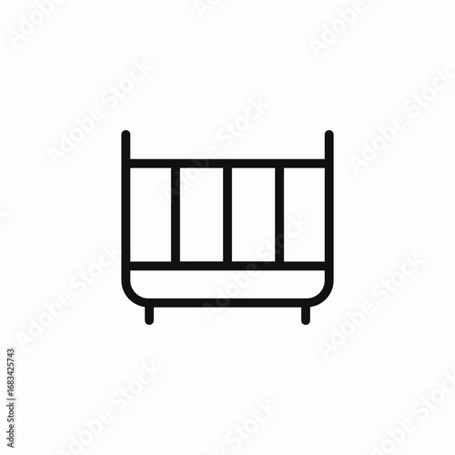 baby crib bed icon sign vector