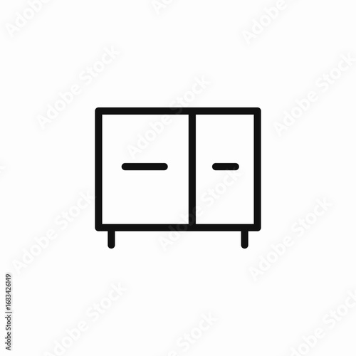 cabinet with two doors icon sign vector