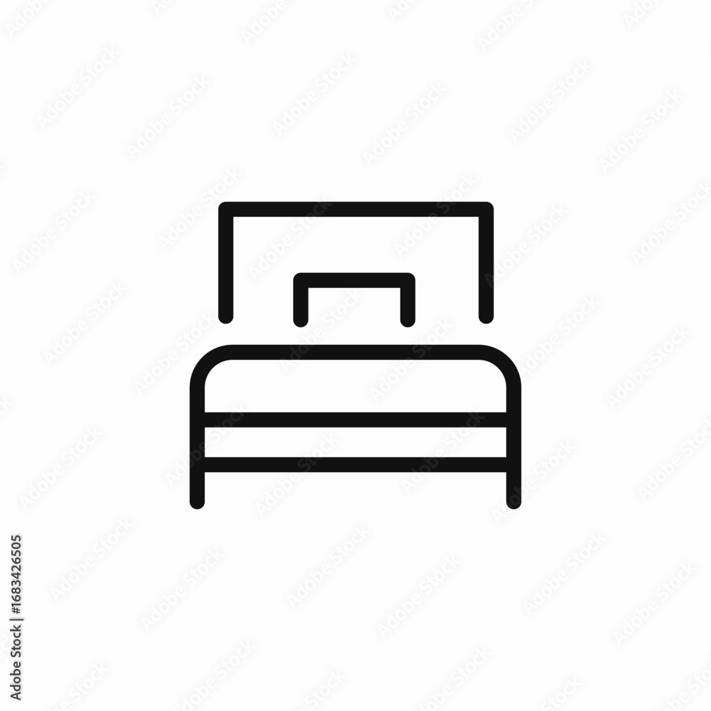 comfortable bed bedroom icon sign vector comfortable bed bedroom icon sign vector