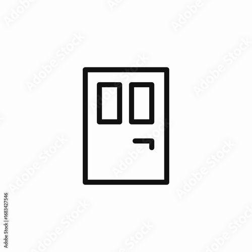 interior house door icon sign vector