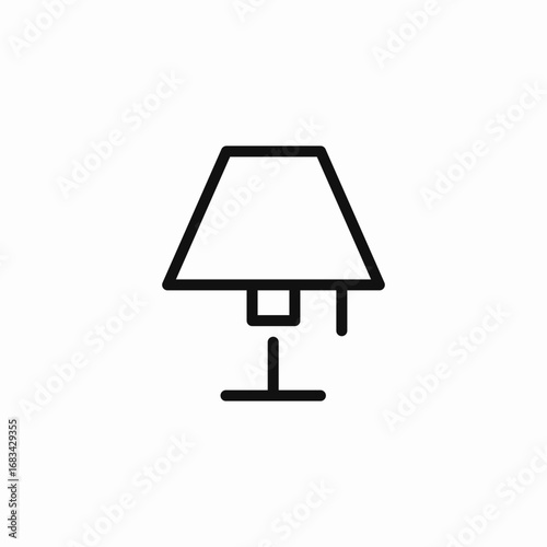 table lamp with shade icon sign vector