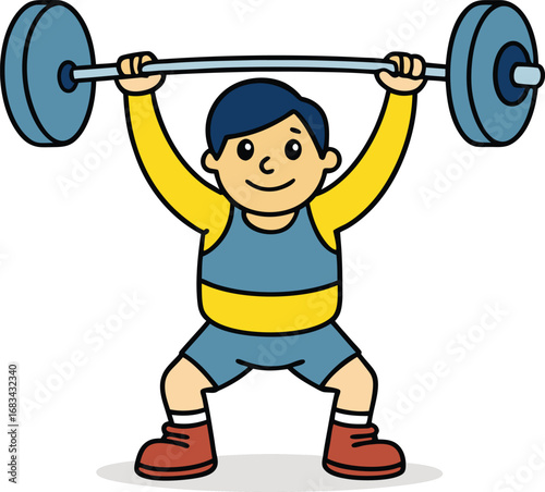 illustration of a man lifting dumbbells