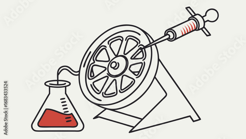 microscope and test tube vector