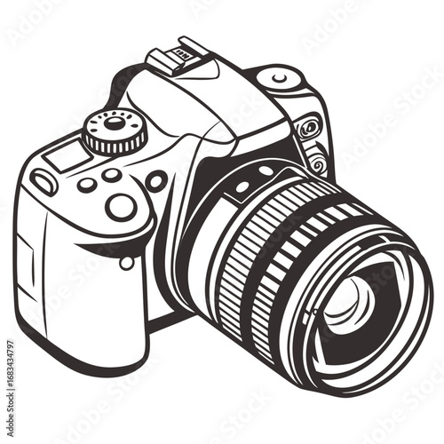 camera dslr silhouette vector