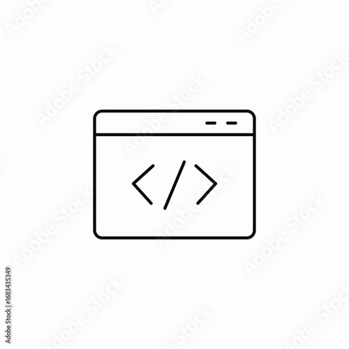 code tags browser icon sign vector