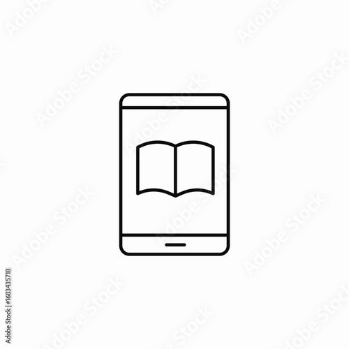 e-book on tablet icon sign vector