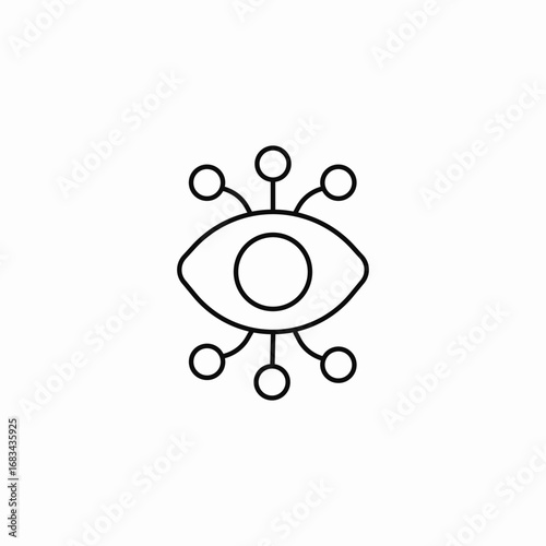 eye with connections icon sign vector