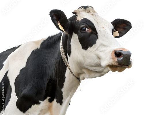 holstein cow head isolated on transparent background