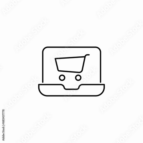 online shopping laptop  icon sign vector