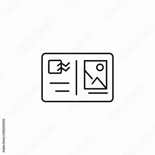 postcard with image icon sign vector