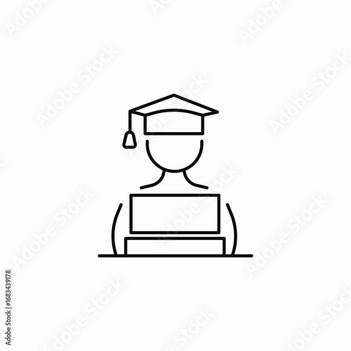 student with books icon sign vector