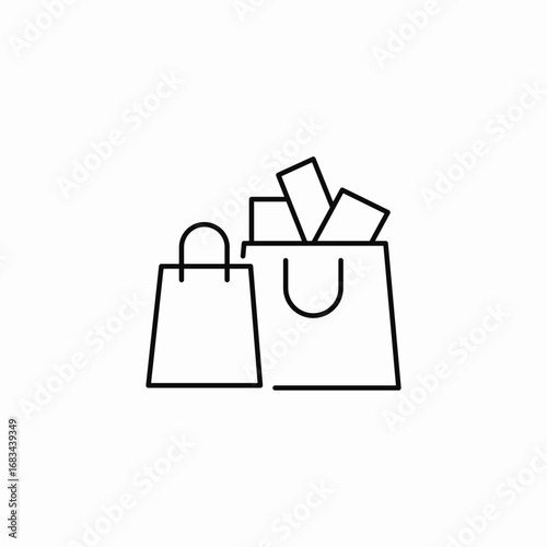 two shopping bags full  icon sign vector