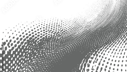 Abstract Halftone Black and White Gradient Grunge Texture, Dotted Retro Style Vector, Modern Pop Art Texture for Posters, Transparent Background