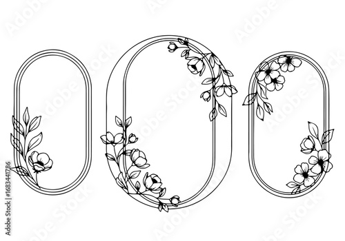 Elegant vintage frames in various shapes and styles. Ornate and decorative frames for invitations or labels. Classic frame designs for vintage aesthetics. Vintage ornamental elements vector set.