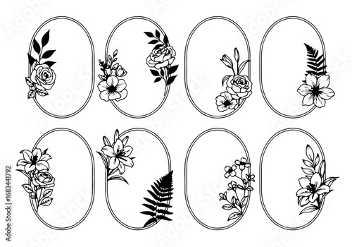 Elegant vintage frames in various shapes and styles. Ornate and decorative frames for invitations or labels. Classic frame designs for vintage aesthetics. Vintage ornamental elements vector set.