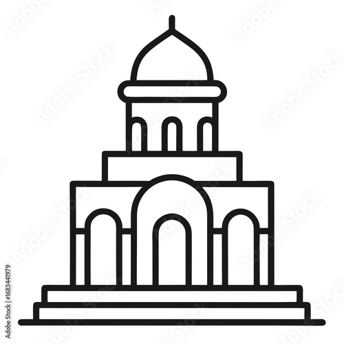 Iconic building with a dome and arched entrance