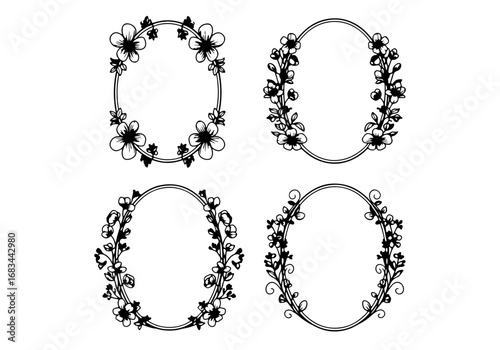 Floral alphabet letter A decorative vintage vector design with ornate flowers and elegant swirls