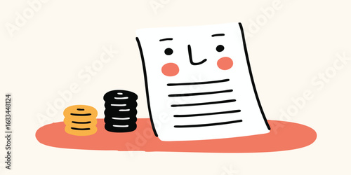 An illustrated invoice docu...