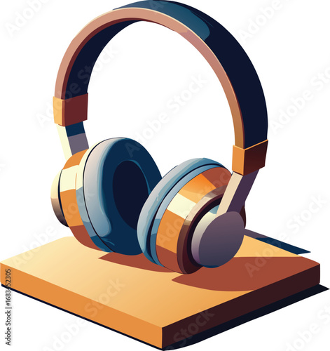 headphones on a white