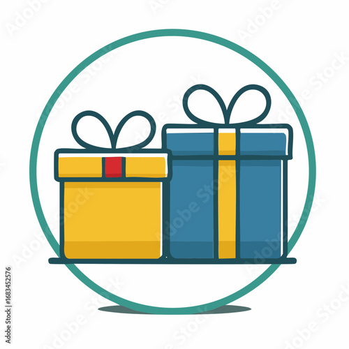 Simple vector icon illustration of two gifts
