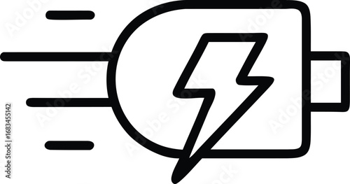 Universal fast charging symbol represents rapid energy boost for devices vector
