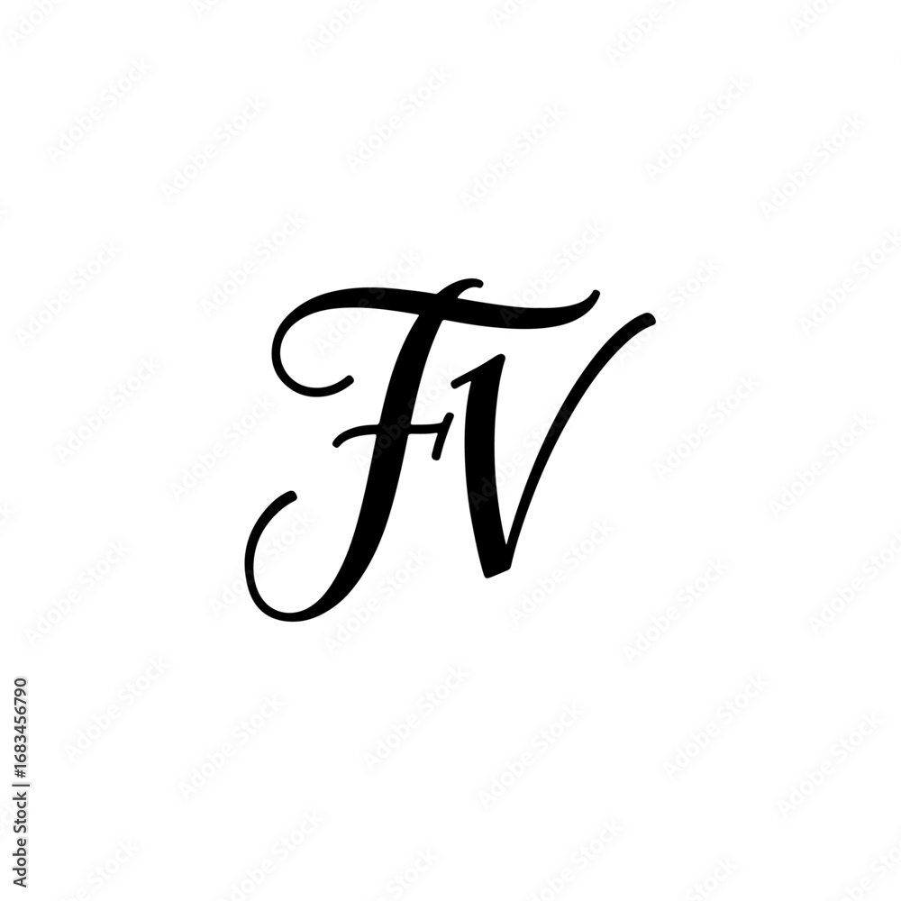 Fototapeta premium FV Initial Letter Brand Logo, FV brand logo, FV monogram wedding logo, abstract logo design 