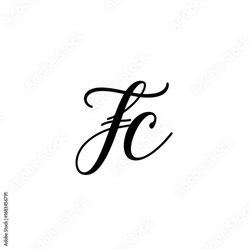 FC Initial Letter Brand Logo, FC brand logo, FC monogram wedding logo, abstract logo design	