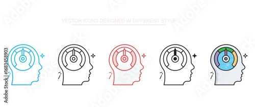 Mental Control icon design with white background stock illustration