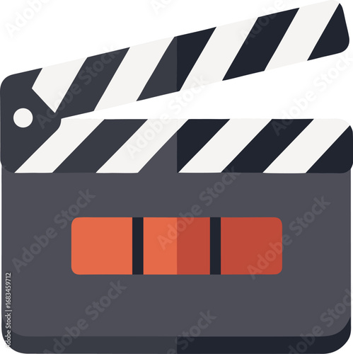 
"Clapperboard icon, filmmaking theme, minimalist design"
