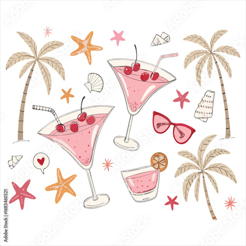 set of cocktails