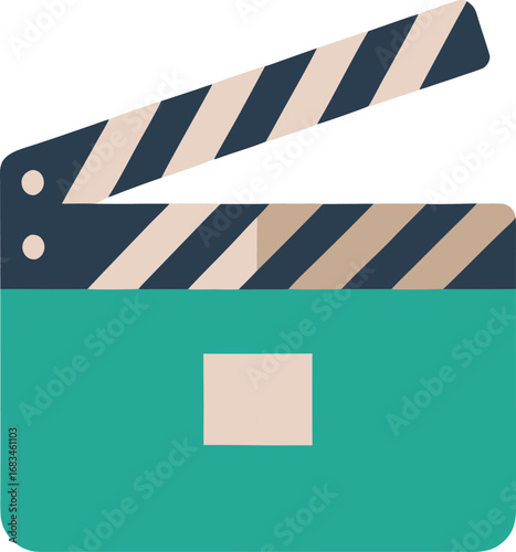 
"Clapperboard icon, filmmaking theme, minimalist design"
