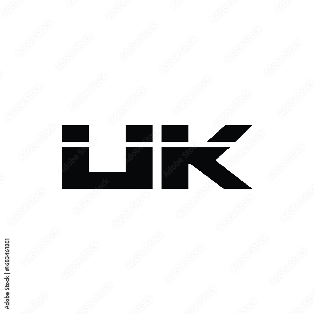 Fototapeta premium UK monogram logo design letter text name symbol monochrome logotype alphabet character simple logo