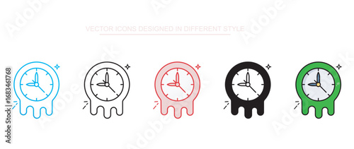Clock Surrealism icon design with white background stock illustration