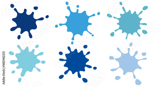 青色のスプラッシュインクセット
Blue splash ink set