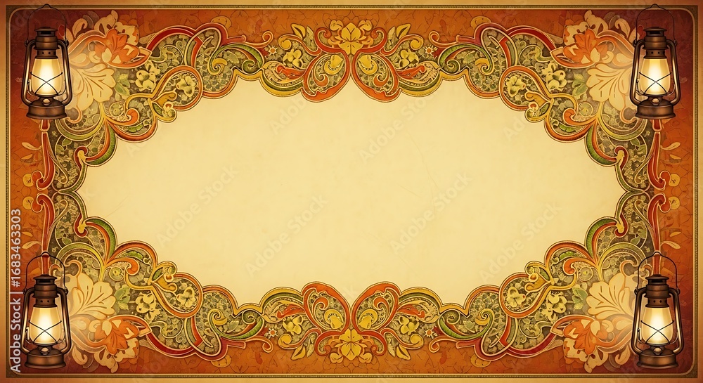 Obraz premium Ornate Frame with Lantern