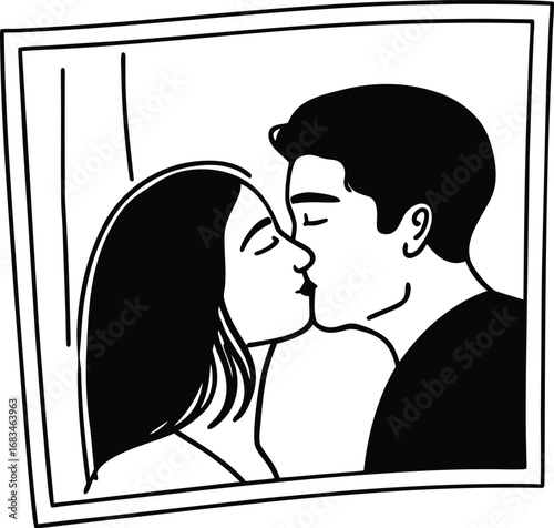 young couple kissing