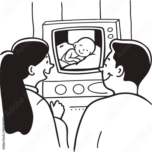 man and woman watching tv