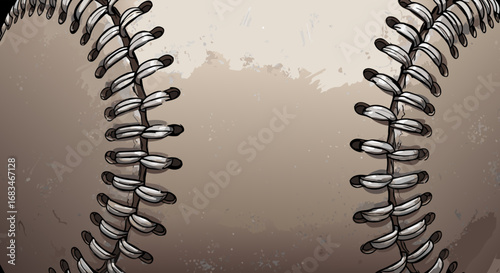 Vector Detailed SVG Illustration of Baseball Stitching with Organic Shapes in Realistic Style for Sports Branding Commercial Use