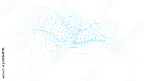 Blue abstract contour line topographic wave pattern design. Modern abstract flowing curve contour map background design.