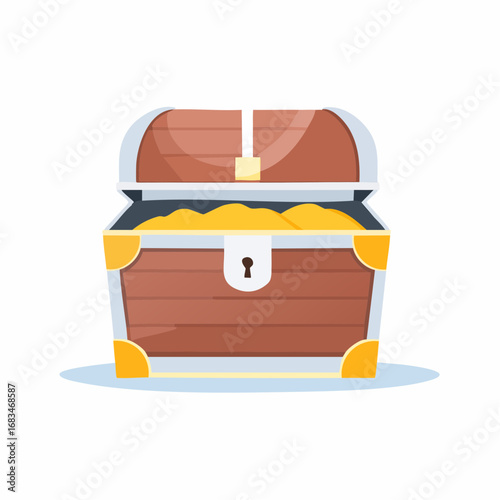 Treasure chest simple vector icon illustration set material