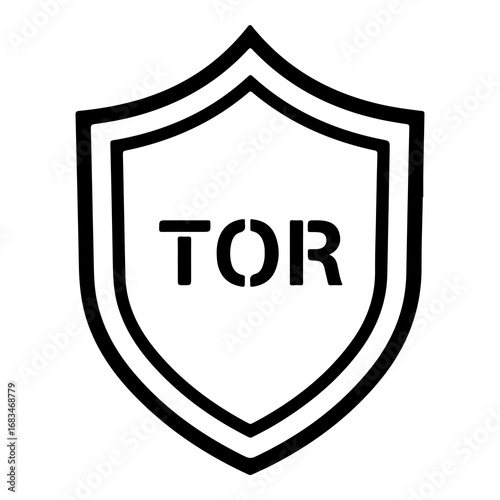 Secure tor network shield icon for online privacy and anonymity vector