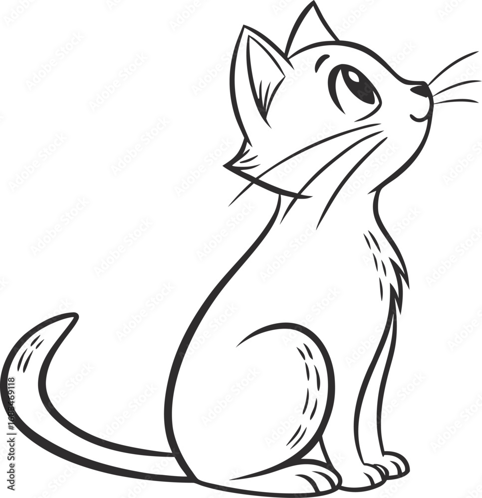 Obraz premium black cat vector illustration