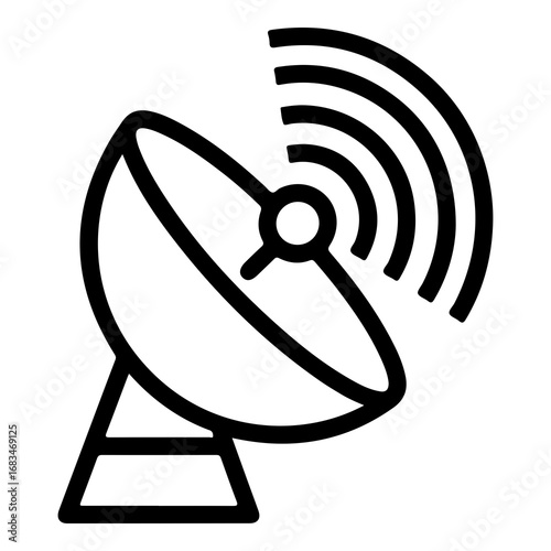 Satellite dish antenna signal transmission waves icon vector graphic scalable communication technology