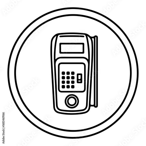 Modern vector icon of a payment terminal for digital transactions and mobile payments