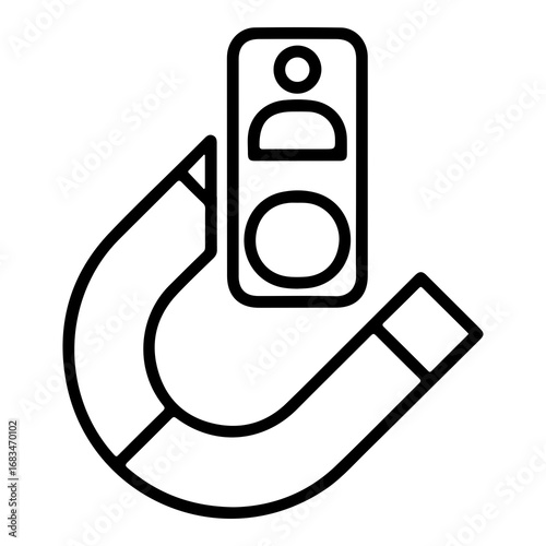 Attracting customers vector illustration magnet icon people engagement business growth concept